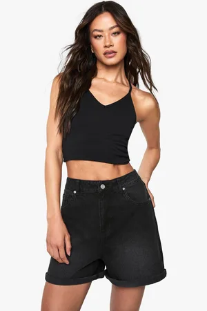 Boohoo Womens Tall Denim Mom Short - - 10