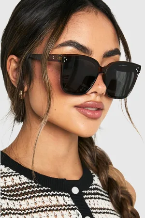 Boohoo Womens Brown Frame Oversized Retro Sunglasses - - One Size