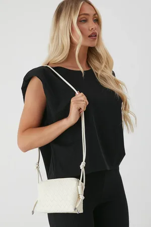 MissPap Womens Premium Leather Look Weave Cross Body Bag - - One Size
