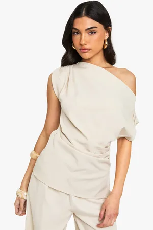 Boohoo Womens Woven One Shoulder Longline Top - - 6