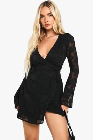 Boohoo Womens Floral Burnout Wrap Mini Dress - - 18