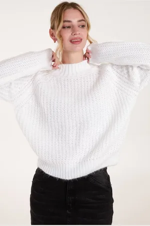 Blue Vanilla Womens Cable Knit High Neck Jumper - - S/M