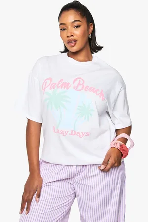 Boohoo Womens PLUS PALM BEACH OVERSIZED T-SHIRT - - 16
