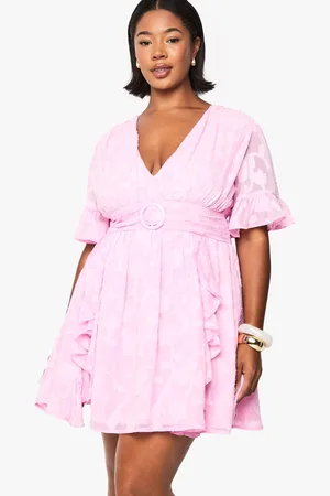 Boohoo Womens Plus Burnout Floral Angel Sleeve Skater Dress - - 22
