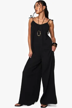 Boohoo Womens Cheesecloth Swing Jumpsuit - - 8