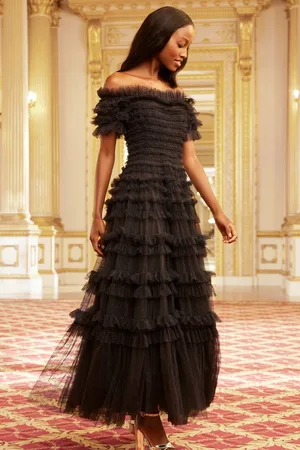 Needle & Thread Lisette Ruffle Off Shoulder Gown UK 12