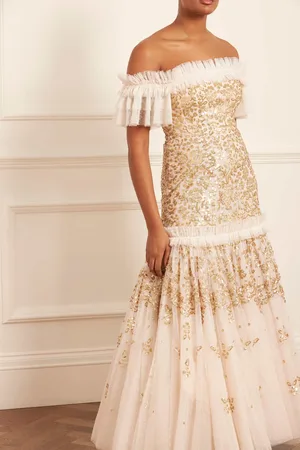 Needle & Thread Regal Rose Off-Shoulder Gown UK 18
