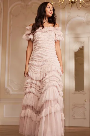 Needle & Thread Wild Rose Off-Shoulder Gown UK 12
