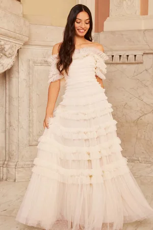Needle & Thread Lisette Ruffle Off Shoulder Gown UK 22
