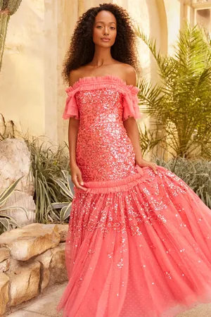 Needle & Thread Regal Rose Off-Shoulder Gown UK 18