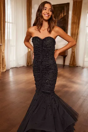 Needle & Thread Scatter Sequin Strapless Ankle Gown UK 4