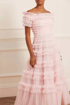 Needle & Thread Lisette Ruffle Off Shoulder Gown UK 16