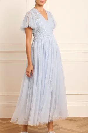 Needle & Thread Floral Lace Bodice V-Neck Ankle Gown UK 20