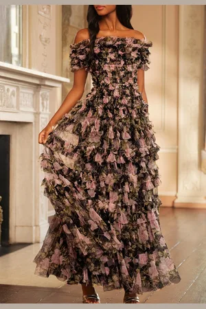 Needle & Thread English Rose Lisette Off Shoulder Gown UK 10
