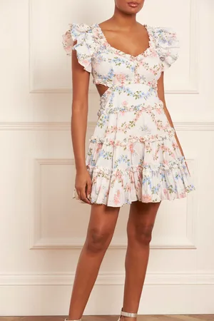 Needle & Thread Dancing Daisies Cotton Backless Micro Mini Dress UK 6