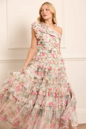 Needle & Thread Floral Romance Lisette One-Shoulder Gown UK 6