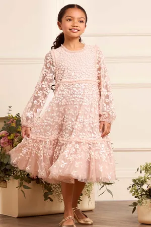 Needle & Thread Maeva Long Sleeve Kids Dress 11 Yrs