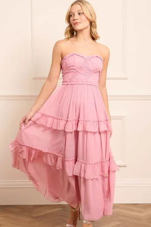 Needle & Thread Isabel Chiffon Strapless Ankle Gown UK 12