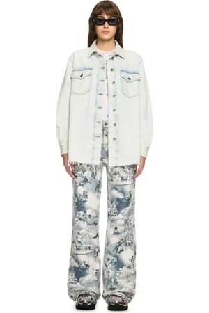 OFF-WHITE Fresco Arrow Denim Shirt Jkt Bleach-whit - Female Coats And Jackets 40