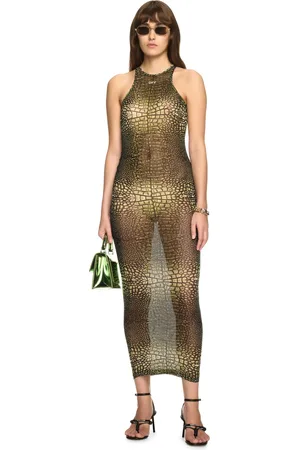 OFF-WHITE Crocodile Mesh Racer Dress - Female Dresses 38