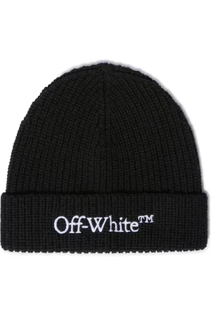 OFF-WHITE Bookish Classic Knit Beanie - Whit - Male Hats And Scarves Qt