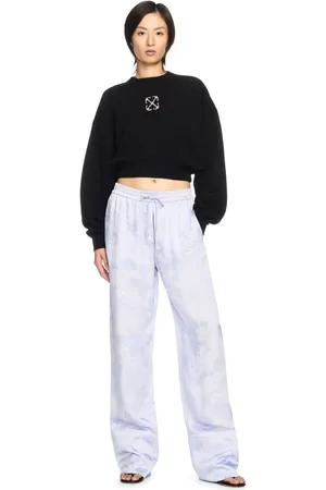 OFF-WHITE Jewel Mini Arrow Crop Crew - Silve - Female Sweatshirts L