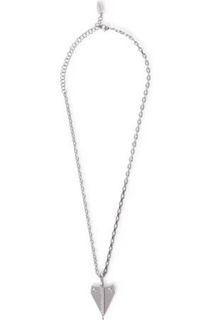 OFF-WHITE Silver Paper Plane Necklace - Male Necklaces Qt