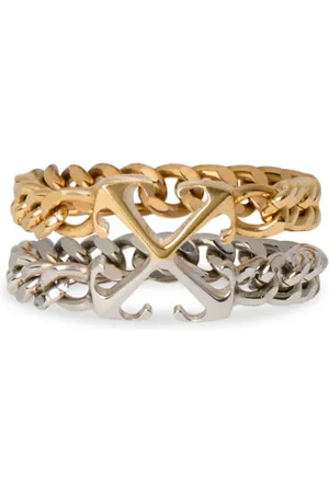 OFF-WHITE Bicolor Arrow Chain Ring - Female Rings 54