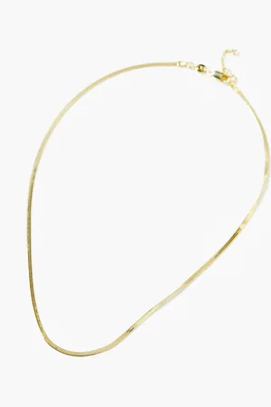 Oliver Bonas Zale Skinny -Plated Snake Chain Necklace