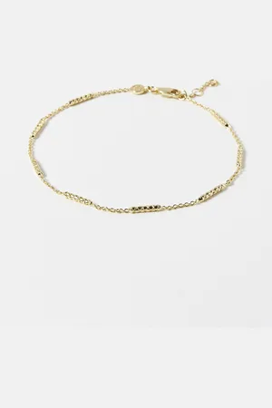 Oliver Bonas Kai Textured Bar Detail Gold Plated Anklet