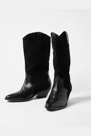 Oliver Bonas Western Leather Tall Cowboy Boots, size UK 6