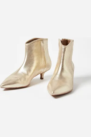 Oliver Bonas Pointed Kitten Heel Leather Boots, size UK 4