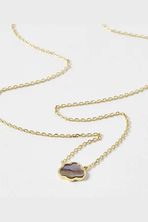 Oliver Bonas Day Dreamer Paua Shell Cloud Gold Plated Pendant Necklace