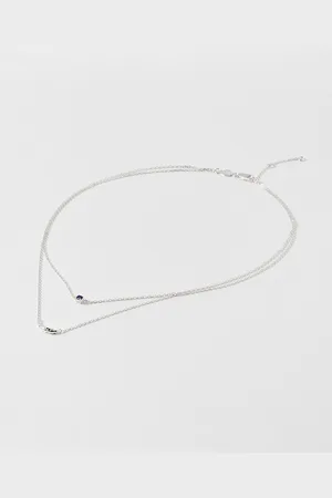 Oliver Bonas Ariel Molten Charm Silver Layered Necklace