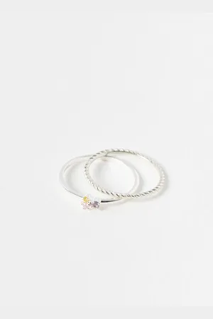 Oliver Bonas Aarna Cluster Stacking Rings Set of Two, size 58