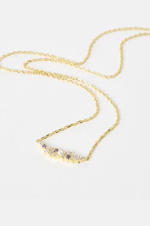 Oliver Bonas Kendal Pearl Cluster Gold Plated Pendant Necklace
