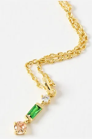 Oliver Bonas Meribella Mixed Shape Gold Plated Pendant Necklace