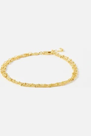 Oliver Bonas Lara Interest Chain Layered Plated Anklet