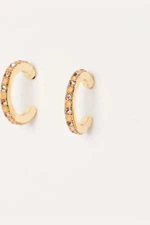 Oliver Bonas Hellie Stone Hoop Earrings