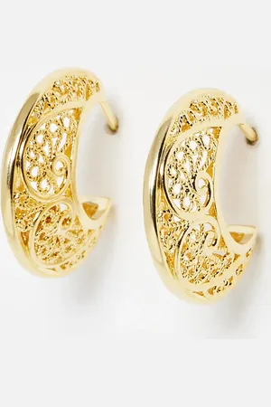 Oliver Bonas Seren Filigree Plated Hoop Earrings