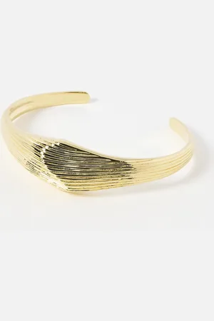 Oliver Bonas Paula Sculptural Wave Plated Bangle