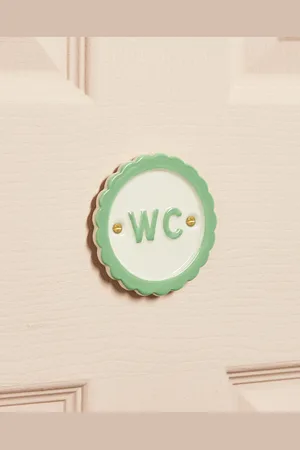 Oliver Bonas Round Ceramic WC Bathroom Sign