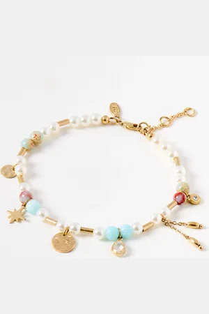 Oliver Bonas Brooke Beaded Charm Anklet