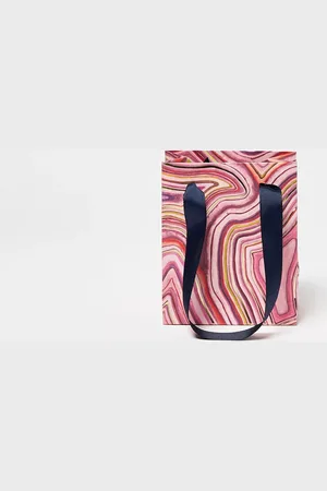 Oliver Bonas Water Marbled Pink Gift Bag Small