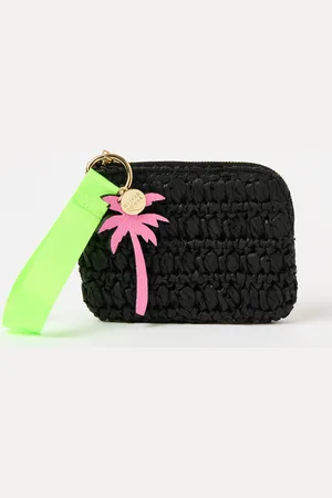 Oliver Bonas Rylee Black Palm Tree Zip Around Pouch