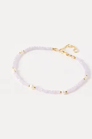 Oliver Bonas Isabella Beaded & Freshwater Pearl Anklet