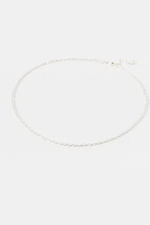 Oliver Bonas Awel Textured Oval Plated Chain Necklace