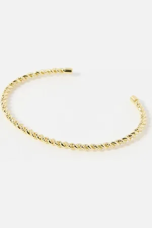 Oliver Bonas Iola Twisted Rope Skinny Plated Bangle