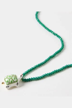 Oliver Bonas Tara Ceramic Tortoise Beaded Necklace