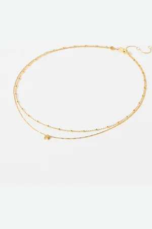 Oliver Bonas Sky Star Gold Plated Layered Pendant Necklace
